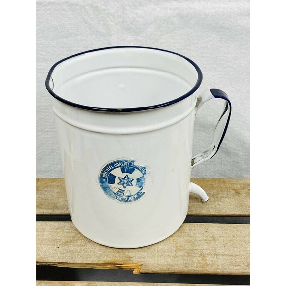 Vintage Farmhouse Enamelware NEW YORK Hospital Surgical Medical Irrigator Can - Picture 3 of 12